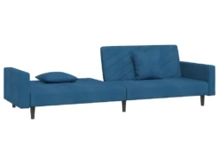 Canapé-lit à 2 Places Avec Deux Oreillers Bleu Velours -Canapé Soldes Boutique canape 21992103
