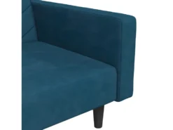 Canapé-lit à 2 Places Avec Deux Oreillers Bleu Velours -Canapé Soldes Boutique canape 21992105