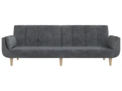 Canapé-lit à 2 Places Avec Deux Oreillers Gris Clair Tissu -Canapé Soldes Boutique canape 21992477