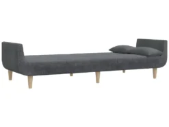 Canapé-lit à 2 Places Avec Deux Oreillers Gris Clair Tissu -Canapé Soldes Boutique canape 21992481