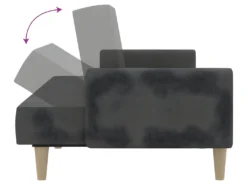 Canapé-lit à 2 Places Gris Foncé Tissu -Canapé Soldes Boutique canape 21993281