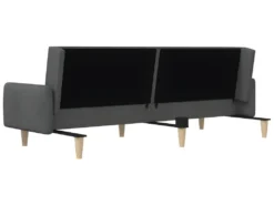 Canapé-lit à 2 Places Gris Foncé Tissu -Canapé Soldes Boutique canape 21993283