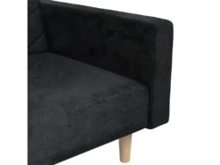 Canapé-lit à 2 Places Avec Deux Oreillers Noir Tissu -Canapé Soldes Boutique canape 21993385