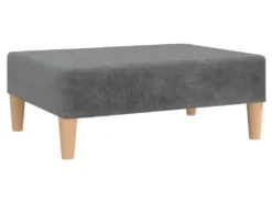 Canapé-lit 2 Places Deux Oreillers Repose-pied Gris Clair Tissu -Canapé Soldes Boutique canape 21993733