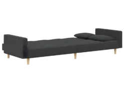 Canapé-lit à 2 Places Avec Deux Oreillers Gris Foncé Tissu 15 Canapé-lit à 2 Places Avec Deux Oreillers Gris Foncé Tissu -Canapé Soldes Boutique canape 21994063