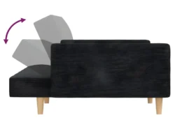 Canapé-lit à 2 Places Avec Deux Oreillers Gris Foncé Tissu 17 Canapé-lit à 2 Places Avec Deux Oreillers Gris Foncé Tissu -Canapé Soldes Boutique canape 21994067