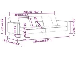 Canapé-lit à 2 Places Avec Deux Oreillers Gris Foncé Tissu 19 Canapé-lit à 2 Places Avec Deux Oreillers Gris Foncé Tissu -Canapé Soldes Boutique canape 21994071