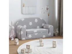 Canapé-lit Pour Enfants à 2 Places Gris Clair Avec étoiles
