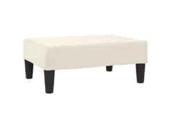 Canapé-lit à 2 Places Avec Repose-pied Crème Similicuir -Canapé Soldes Boutique canape 21994723