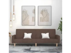 Canapé-lit à 2 Places Taupe Tissu