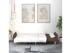 Canapé-lit à 2 Places Taupe Tissu -Canapé Soldes Boutique canape 21994791