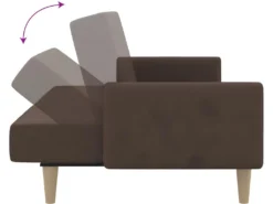 Canapé-lit à 2 Places Taupe Tissu -Canapé Soldes Boutique canape 21994797