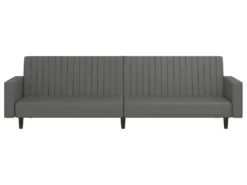 Canapé-lit à 2 Places Avec Repose-pied Gris Similicuir -Canapé Soldes Boutique canape 21994915