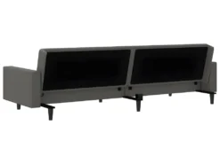 Canapé-lit à 2 Places Avec Repose-pied Gris Similicuir -Canapé Soldes Boutique canape 21994917