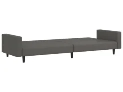 Canapé-lit à 2 Places Avec Repose-pied Gris Similicuir -Canapé Soldes Boutique canape 21994921