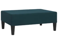 Canapé-lit 2 Places 2 Oreillers Et Repose-pied Bleu Velours -Canapé Soldes Boutique canape 21995159