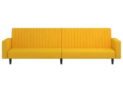 Canapé-lit à 2 Places Jaune Velours -Canapé Soldes Boutique canape 21995371