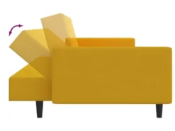 Canapé-lit à 2 Places Jaune Velours -Canapé Soldes Boutique canape 21995375