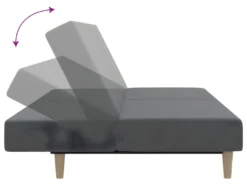 Canapé-lit à 2 Places Gris Clair Tissu -Canapé Soldes Boutique canape 21995557