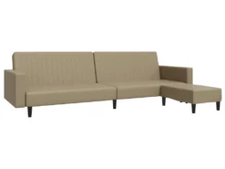 Canapé-lit à 2 Places Avec Repose-pied Cappuccino Similicuir -Canapé Soldes Boutique canape 21995847