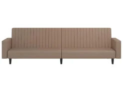 Canapé-lit à 2 Places Avec Repose-pied Cappuccino Similicuir -Canapé Soldes Boutique canape 21995851