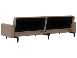 Canapé-lit à 2 Places Avec Repose-pied Cappuccino Similicuir -Canapé Soldes Boutique canape 21995853