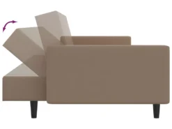 Canapé-lit à 2 Places Avec Repose-pied Cappuccino Similicuir -Canapé Soldes Boutique canape 21995859