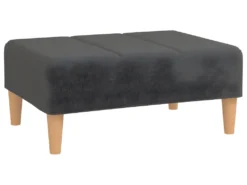 Canapé-lit 2 Places Deux Oreillers Repose-pied Gris Foncé Tissu -Canapé Soldes Boutique canape 21996093