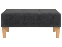 Canapé-lit 2 Places Deux Oreillers Repose-pied Gris Foncé Tissu -Canapé Soldes Boutique canape 21996099