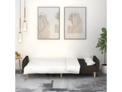 Canapé-lit à 2 Places Marron Foncé Tissu -Canapé Soldes Boutique canape 21996427