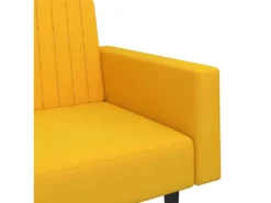 Canapé-lit à 2 Places Avec Repose-pied Jaune Velours -Canapé Soldes Boutique canape 21996499