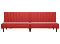 Canapé-lit 2 Places Avec Repose-pied Rouge Bordeaux Similicuir -Canapé Soldes Boutique canape 21996631