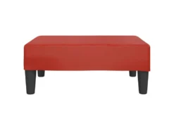 Canapé-lit 2 Places Avec Repose-pied Rouge Bordeaux Similicuir -Canapé Soldes Boutique canape 21996641