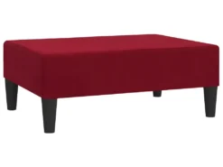 Canapé-lit 2 Places 2 Oreillers Et Repose-pied Bordeaux Velours -Canapé Soldes Boutique canape 21997561