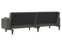 Canapé-lit à 2 Places Avec Deux Oreillers Gris Foncé Velours 17 Canapé-lit à 2 Places Avec Deux Oreillers Gris Foncé Velours -Canapé Soldes Boutique canape 21998009