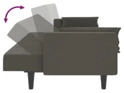 Canapé-lit à 2 Places Avec Deux Oreillers Gris Foncé Velours 18 Canapé-lit à 2 Places Avec Deux Oreillers Gris Foncé Velours -Canapé Soldes Boutique canape 21998011