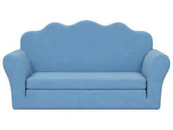 Canapé-lit Pour Enfants à 2 Places Bleu Peluche Douce -Canapé Soldes Boutique canape 21998957