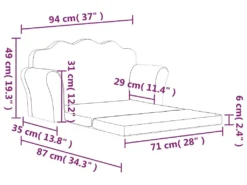 Canapé-lit Pour Enfants à 2 Places Bleu Peluche Douce -Canapé Soldes Boutique canape 21998969