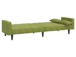 Canapé-lit à 2 Places Avec Deux Oreillers Vert Clair Velours -Canapé Soldes Boutique canape 21999629