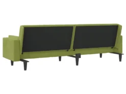 Canapé-lit à 2 Places Avec Deux Oreillers Vert Clair Velours -Canapé Soldes Boutique canape 21999633