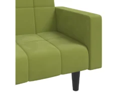 Canapé-lit à 2 Places Avec Deux Oreillers Vert Clair Velours -Canapé Soldes Boutique canape 21999637