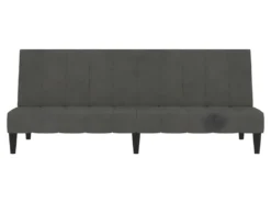 Canapé-lit à 2 Places Gris Foncé Tissu Microfibre -Canapé Soldes Boutique canape 22000063