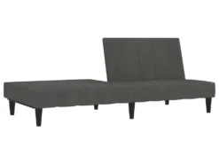 Canapé-lit à 2 Places Gris Foncé Tissu Microfibre -Canapé Soldes Boutique canape 22000065