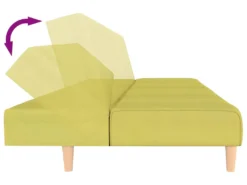 Canapé-lit à 2 Places Vert Tissu -Canapé Soldes Boutique canape 22001127