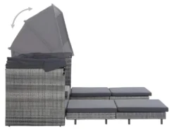 Canapé-lit Extensible 3 Places Avec Toit Résine Tressée Gris 13 Canapé-lit Extensible 3 Places Avec Toit Résine Tressée Gris -Canapé Soldes Boutique canape 22001643