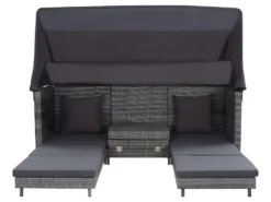 Canapé-lit Extensible 3 Places Avec Toit Résine Tressée Gris 15 Canapé-lit Extensible 3 Places Avec Toit Résine Tressée Gris -Canapé Soldes Boutique canape 22001647