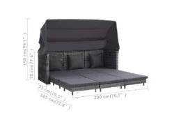 Canapé-lit Extensible 3 Places Avec Toit Résine Tressée Gris 17 Canapé-lit Extensible 3 Places Avec Toit Résine Tressée Gris -Canapé Soldes Boutique canape 22001651