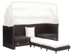 Canapé-lit Extensible 3 Places Avec Toit Résine Tressée Marron 11 Canapé-lit Extensible 3 Places Avec Toit Résine Tressée Marron -Canapé Soldes Boutique canape 22002093