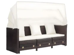 Canapé-lit Extensible 3 Places Avec Toit Résine Tressée Marron 12 Canapé-lit Extensible 3 Places Avec Toit Résine Tressée Marron -Canapé Soldes Boutique canape 22002095