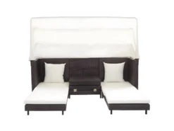 Canapé-lit Extensible 3 Places Avec Toit Résine Tressée Marron 13 Canapé-lit Extensible 3 Places Avec Toit Résine Tressée Marron -Canapé Soldes Boutique canape 22002097